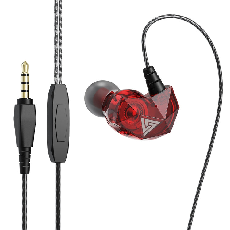 QKZ AK2 Sports In-ear Wired HiFi Sound Heavy Bass 3.5mm Earphone with Mic(Red) - In Ear Wired Earphone by QKZ | Online Shopping South Africa | PMC Jewellery | Buy Now Pay Later Mobicred
