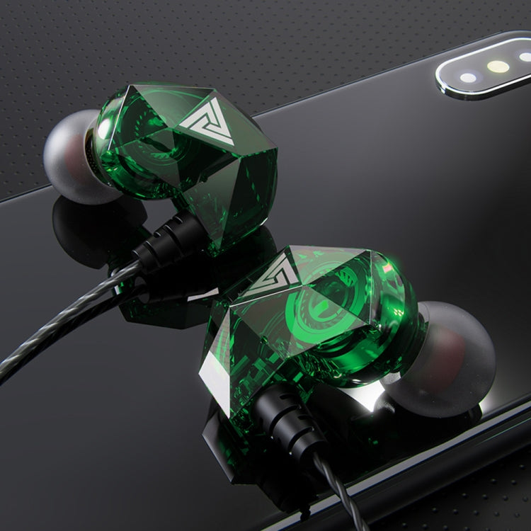 QKZ AK2 Sports In-ear Wired HiFi Sound Heavy Bass 3.5mm Earphone with Mic(Green) - free shipping - PMC Jewellery - Order now!