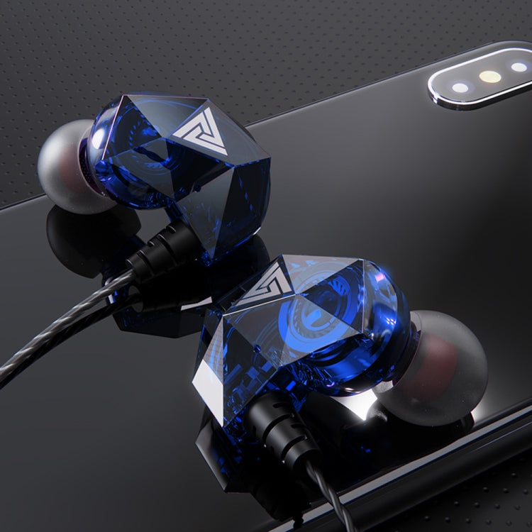 QKZ AK2 Sports In-ear Wired HiFi Sound Heavy Bass 3.5mm Earphone with Mic(Blue) - In Ear Wired Earphone by QKZ | Online Shopping South Africa | PMC Jewellery | Buy Now Pay Later Mobicred