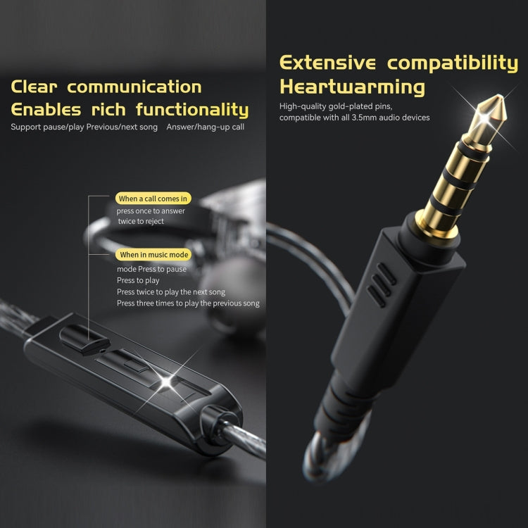 QKZ AK6-Ares Sports In-ear HIFI Wired Control Earphone with Mic(Black) - In Ear Wired Earphone by QKZ | Online Shopping South Africa | PMC TechLife | Buy Now Pay Later Mobicred
