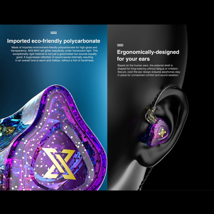 QKZ AK6 MAX In-ear Dynamic Subwoofer Wire-controlled Earphone, Version:with Mic Version(Colorful)