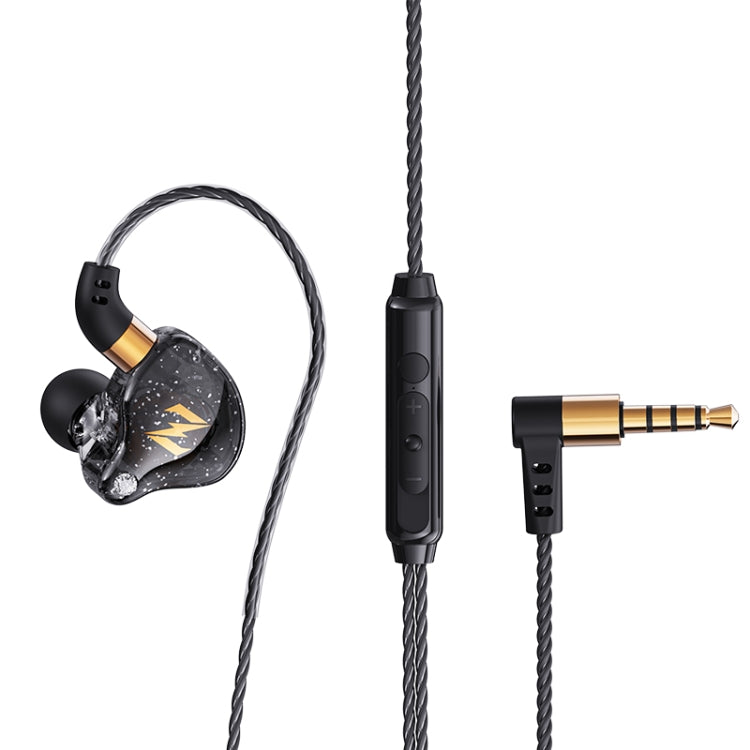QKZ ZEN In-ear Subwoofer Wire-controlled Music Running Sports Earphone with Mic(Black)