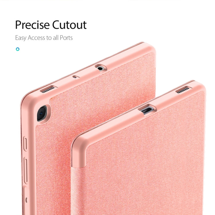 For Galaxy Tab S6 Lite 10.4 inch / S6 Lite 2024 DUX DUCIS Domo Series Horizontal Flip Magnetic PU Leather Case with Three-folding Holder & Pen Slot & Sleep / Wake-up Function(Pink)