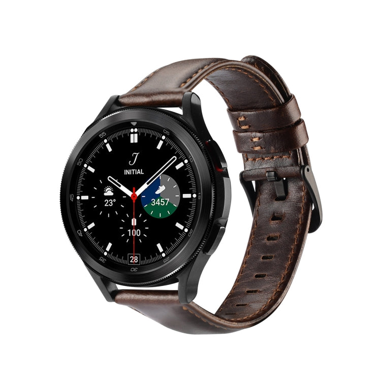 DUX DUCIS 22mm Genuine Leather Watch Band For Samsung Galaxy/Huawei/Honor/Xiaomi Watch(Coffee) - 22mm Bands by DUX DUCIS