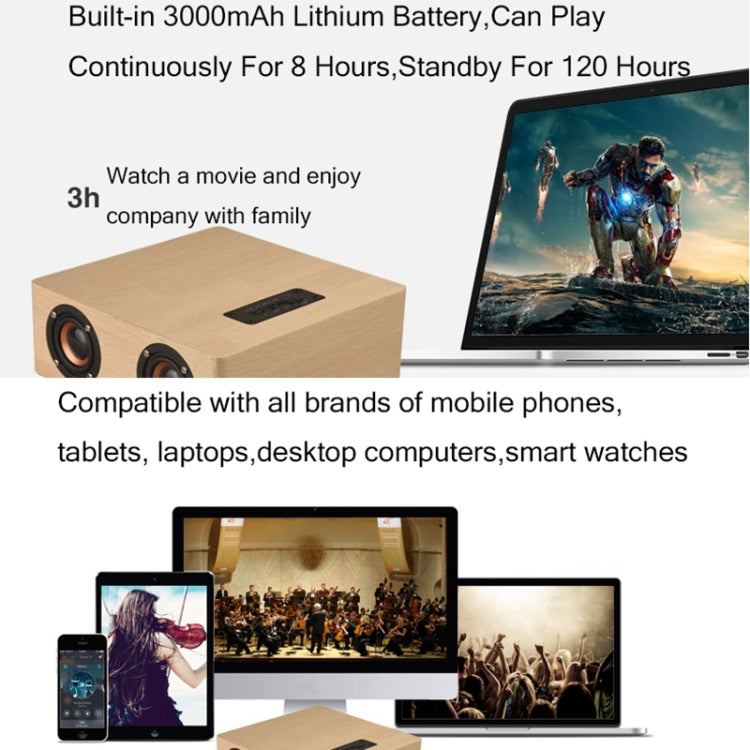 Q5 Home Computer TV Wooden Wireless Bluetooth Speaker(Red)