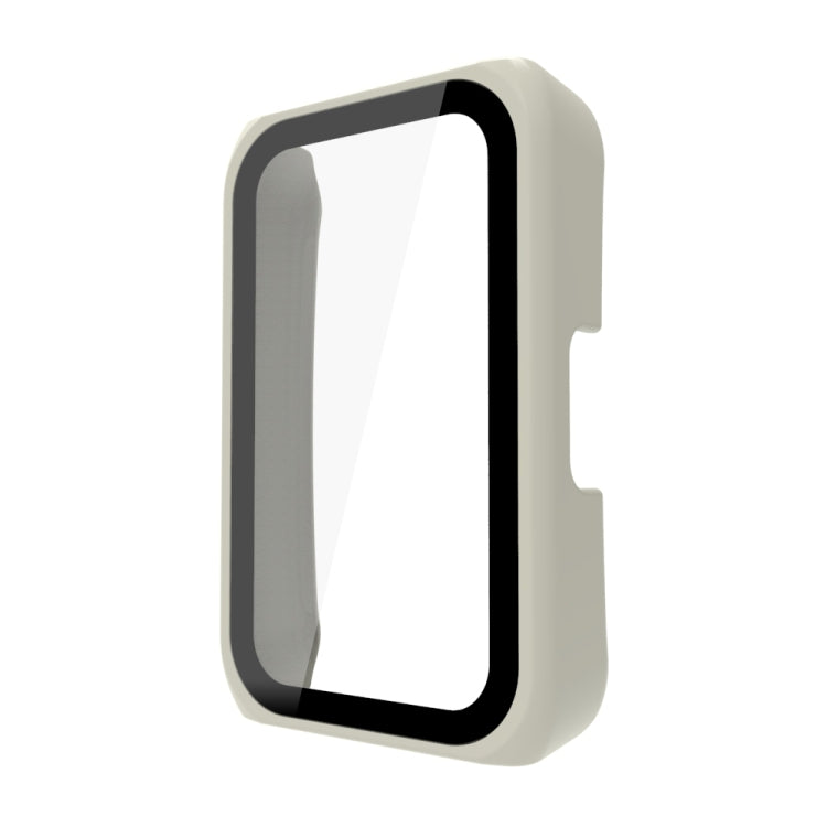 For Huawei Band 7/6 / Honor Band 7/6 Universal PC+ Toughened Film Fully Enclosed Protective Watch Case(Ivory)