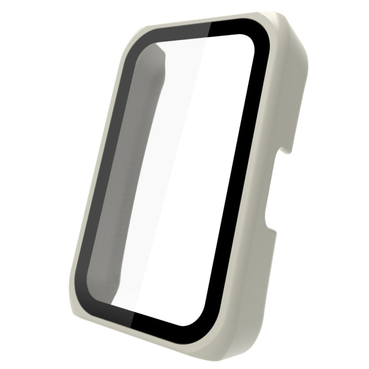 For Huawei Band 7/6 / Honor Band 7/6 Universal PC+ Toughened Film Fully Enclosed Protective Watch Case(Ivory)