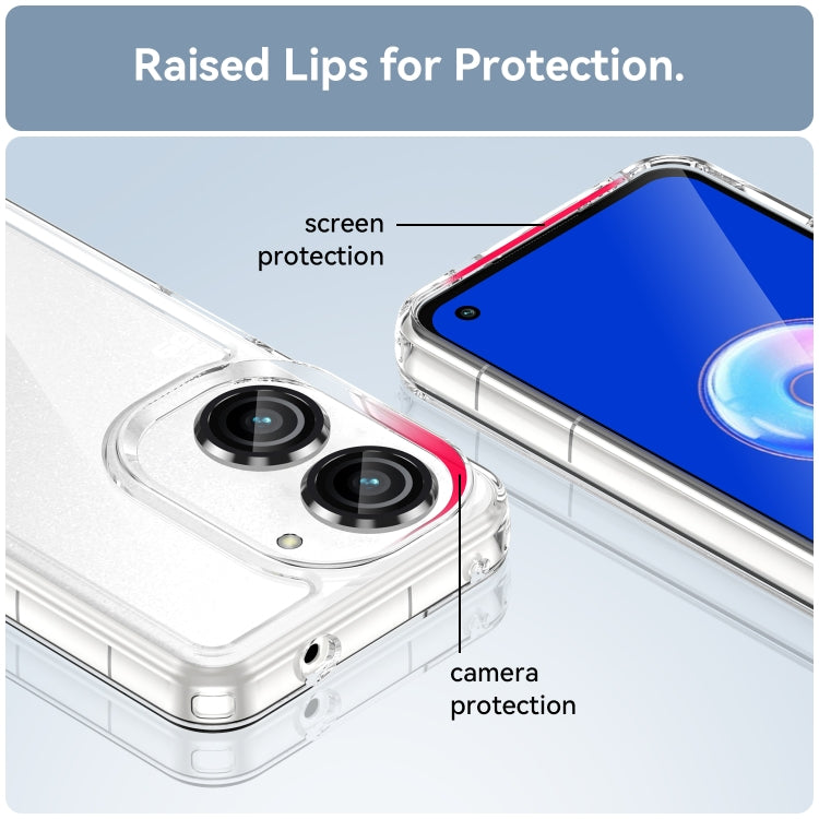 For Asus ZenFone 9 Colorful Series Acrylic + TPU Phone Case(Transparent) - free shipping - PMC TechLife - Order now!