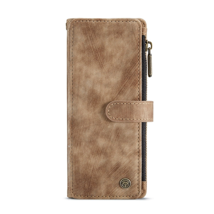 For Samsung Galaxy Z Fold4 5G CaseMe C30 Multifunctional Card Slots Zipper Phone Leather Phone Case(Brown)