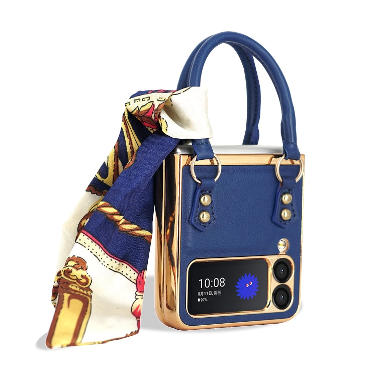 For Samsung Galaxy Z Flip3 5G GKK Handbag Design Leather + PC Phone Case(Blue)