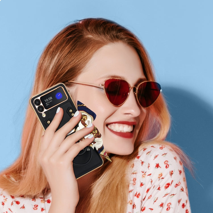 For Samsung Galaxy Z Flip3 5G GKK Handbag Design Leather + PC Phone Case(Blue) - Galaxy Phone Cases by GKK | Online Shopping South Africa | PMC TechLife | Buy Now Pay Later Mobicred