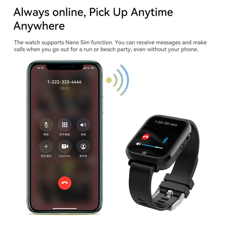 ROGBID KING 1.75 inch Screen 4G LTE Smart Watch Android 9.1OS 4GB+128GB(Black) - free shipping - PMC Jewellery - Order now!