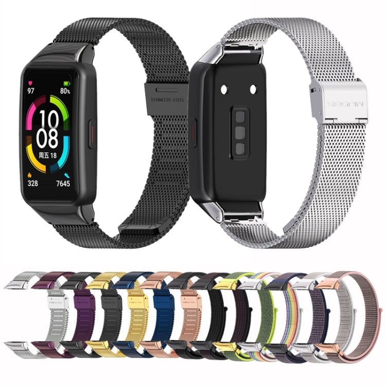 For Huawei Band 6 / Honor Band 6 / 7 Mijobs Breathable Nylon Watch Band(Black) - Watch Bands by MIJOBS | Online Shopping South Africa | PMC TechLife | Buy Now Pay Later Mobicred