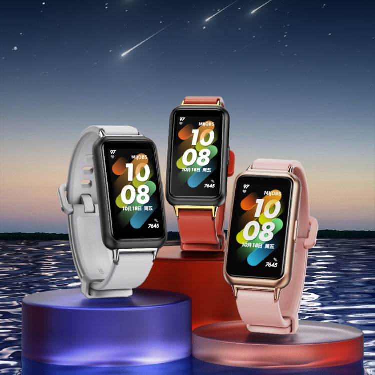 For Huawei Band 7 / 7 NFC MIJOBS Breathable Silicone Watch Band(Grey Silver) - Watch Bands by MIJOBS | Online Shopping South Africa | PMC TechLife | Buy Now Pay Later Mobicred