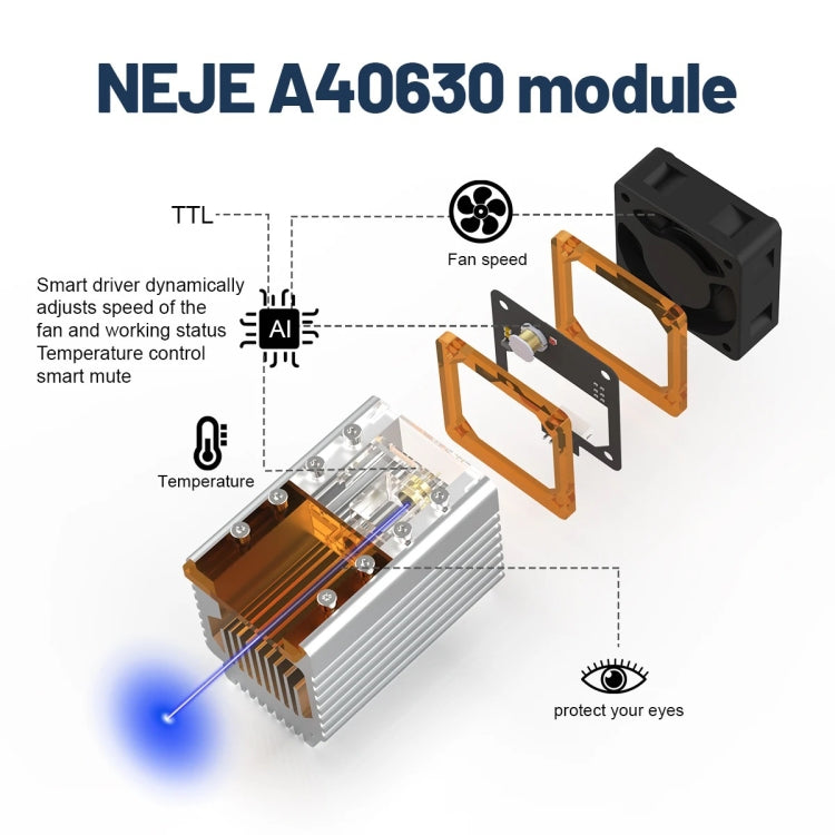 NEJE A40630 7.5W 450nm Laser Engraver Module Kits - free shipping - PMC Jewellery - Order now!