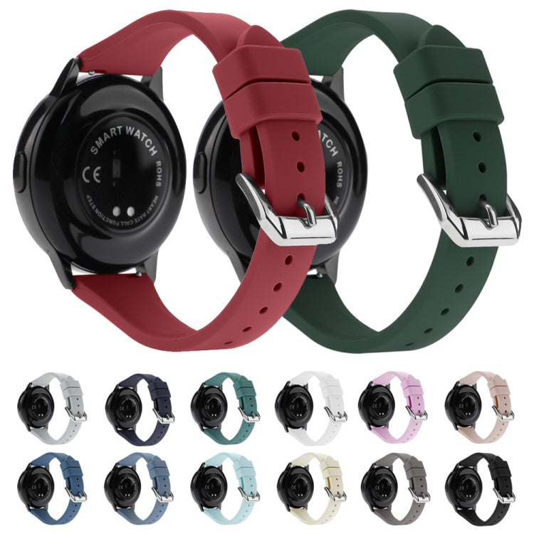 22mm Universal T-buckle Silicone Watch Band(Pink Sand)