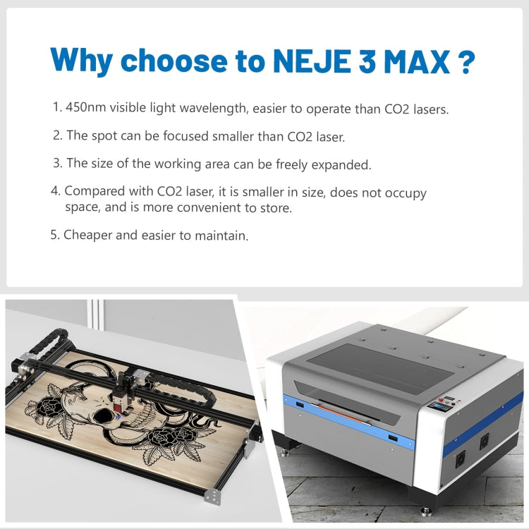 NEJE MASTER 3 MAX Laser Engraver with A40640 Dual Laser Beam Module(EU Plug) - free shipping - PMC Jewellery - Order now!