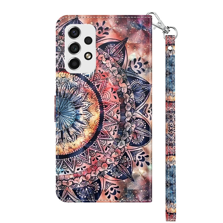 For Samsung Galaxy A52 5G / A52s 3D Painted Leather Phone Case(Colorful Mandala)