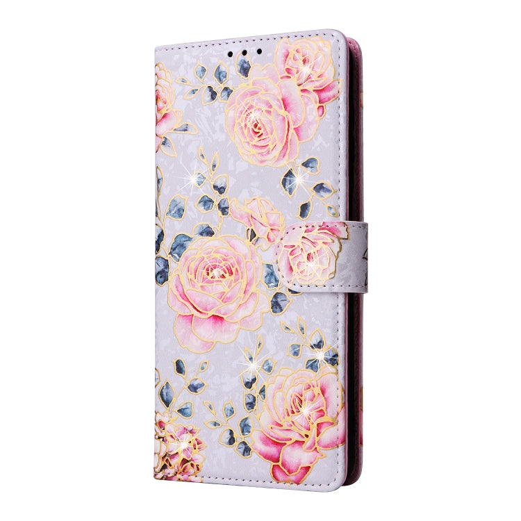 For Samsung Galaxy A13 4G / 5G Bronzing Painting RFID Leather Case(Pastoral Rose)