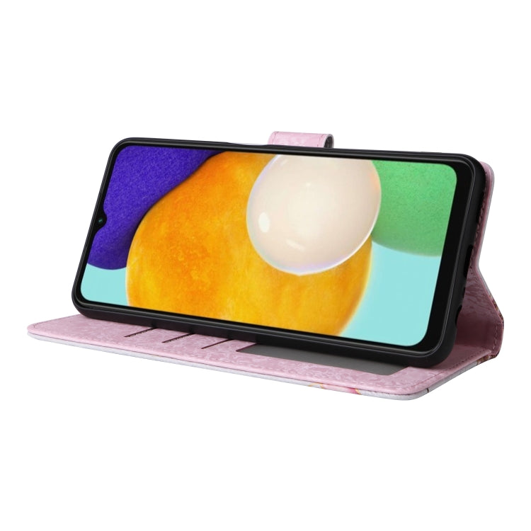 For Samsung Galaxy A13 4G / 5G Bronzing Painting RFID Leather Case(Pastoral Rose)