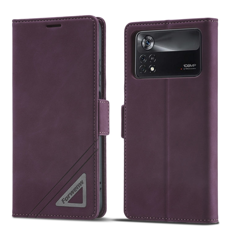 For Xiaomi Poco M4 Pro 4G Forwenw Dual-side Buckle Leather Phone Case(Wine Red) - free shipping - PMC Jewellery - Order now!