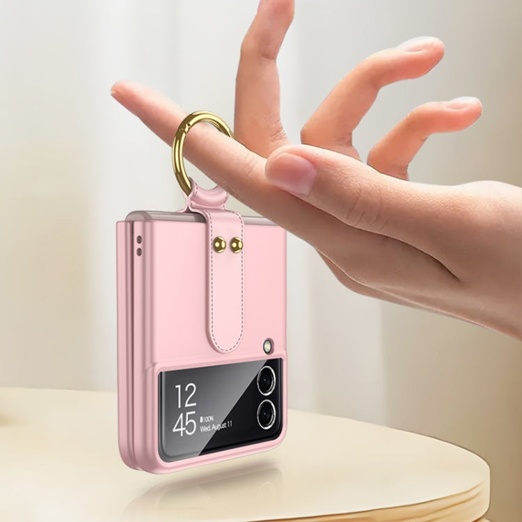 For Samsung Galaxy Z Flip4 GKK Ultra-thin PC Full Coverage Phone Flip Case with Ring Holder(Pink) - Galaxy Z Flip4 5G Cases by GKK | Online Shopping South Africa | PMC TechLife | Buy Now Pay Later Mobicred