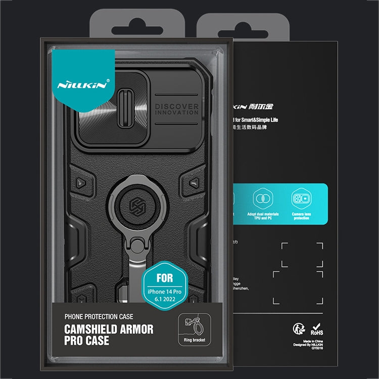 For iPhone 14 Plus NILLKIN CamShield Armor Pro Magnetic Phone Case(Black) - iPhone 14 Plus Cases by NILLKIN | Online Shopping South Africa | PMC TechLife
