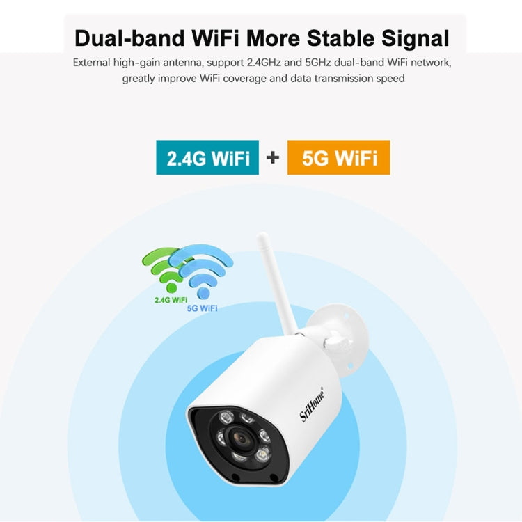SriHome SH034C 4.0MP AI Humanoid Tracking WiFi Outdoor Surveillance Camera(AU Plug)