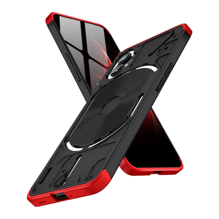 For Nothing Phone 1 GKK Three Stage Splicing Full Coverage PC Phone Case(Black Red) - Nothing Cases by GKK | Online Shopping South Africa | PMC Jewellery | Buy Now Pay Later Mobicred