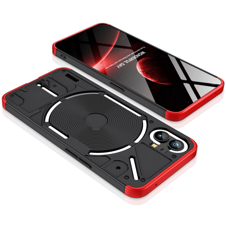 For Nothing Phone 1 GKK Three Stage Splicing Full Coverage PC Phone Case(Black Red) - Nothing Cases by GKK | Online Shopping South Africa | PMC Jewellery | Buy Now Pay Later Mobicred