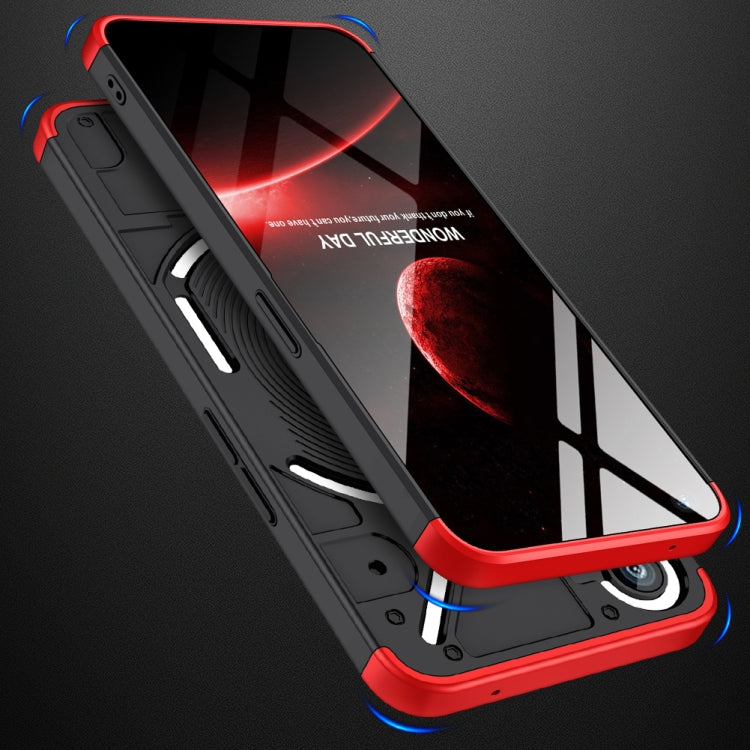For Nothing Phone 1 GKK Three Stage Splicing Full Coverage PC Phone Case(Black Red) - Nothing Cases by GKK | Online Shopping South Africa | PMC Jewellery | Buy Now Pay Later Mobicred
