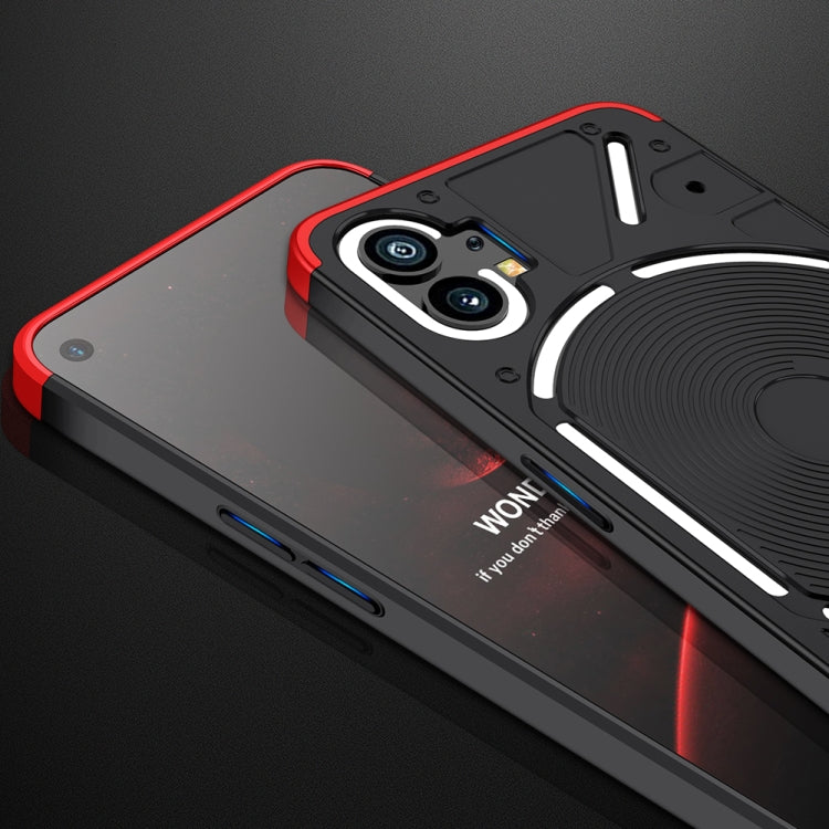 For Nothing Phone 1 GKK Three Stage Splicing Full Coverage PC Phone Case(Black Red) - Nothing Cases by GKK | Online Shopping South Africa | PMC Jewellery | Buy Now Pay Later Mobicred