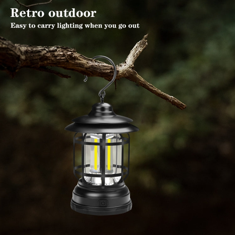 Portable Retro Hanging Lamp Lantern Camping Tent Light, Type:USB Charging(Red)