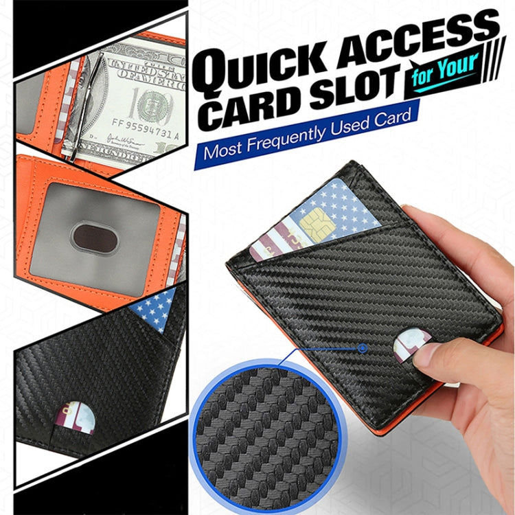 W2108A1 RFID Carbon fiber Business Wallet For Men(Orange) - free shipping - PMC Jewellery - Order now!