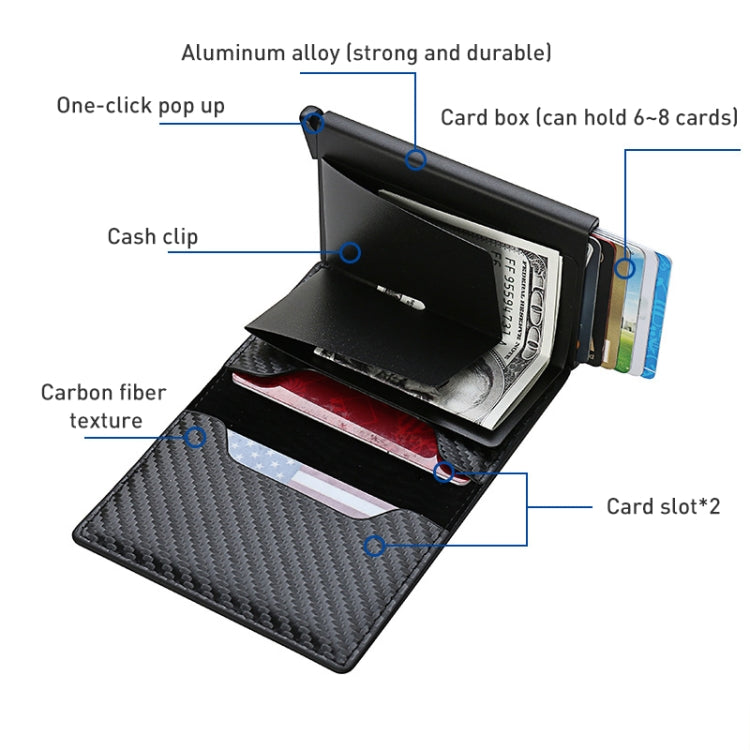 C1804H1 RFID Carbon Fiber Wallet For Men(Black) - free shipping - PMC Jewellery - Order now!