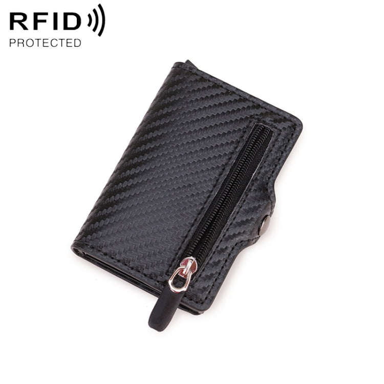 C1911H9 RFID Multi-card PU Leather Metal Card Package(Carbon Fibers Black)