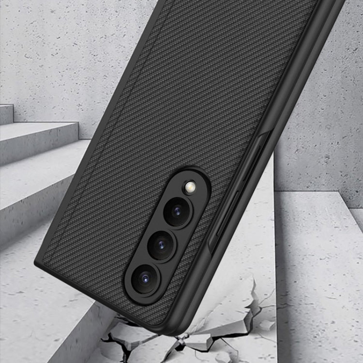 For Samsung Galaxy Z Fold4 GKK Integrated Ultra-thin Folding Leather Phone Case with Stand(Black)