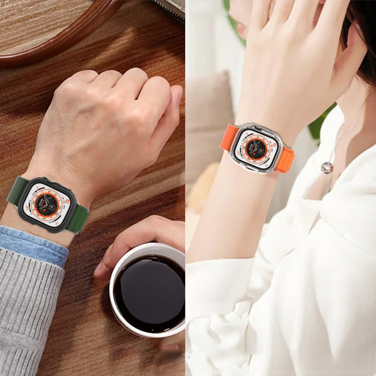 For Apple Watch Ultra 49mm PC Hollow Electroplating Protective Case(Carbon Fibre) - Watch Cases by PMC Jewellery | Online Shopping South Africa | PMC Jewellery | Buy Now Pay Later Mobicred