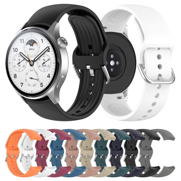For Xiaomi Watch S1 Pro Solid Color Silicone Watch Band(Wine Red)