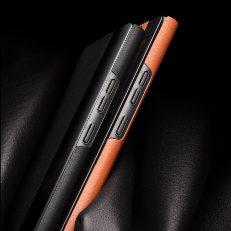 For Samsung Galaxy Note20 Ultra QIALINO Genuine Leather Side Window View Smart Phone Case(Black) - free shipping - PMC Jewellery - Order now!