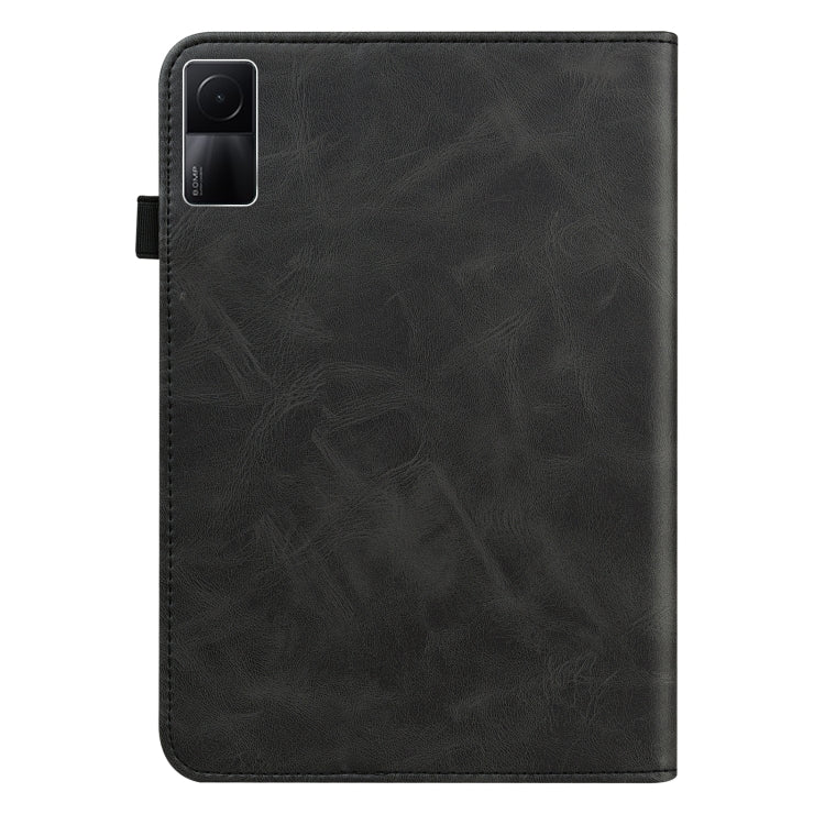 For Xiaomi Redmi Pad 10.61 2022 Solid Color Embossed Striped Leather Case(Black) - free shipping - PMC Jewellery - Order now!