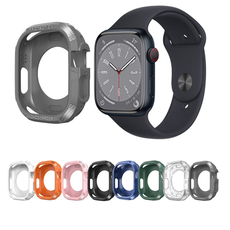Carbon Fiber Shockproof Case For Apple Watch Series 8&7 45mm(White)