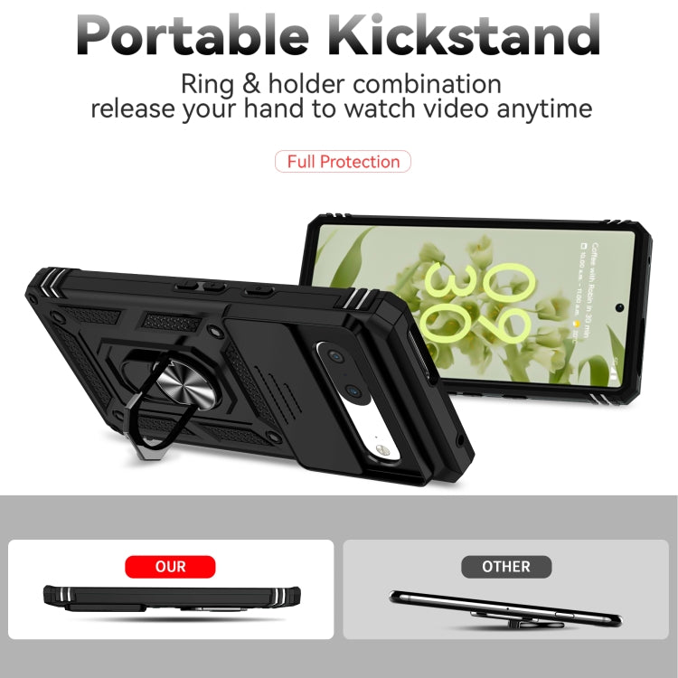 For Google Pixel 7 5G Sliding Camshield Holder Phone Case(Black)
