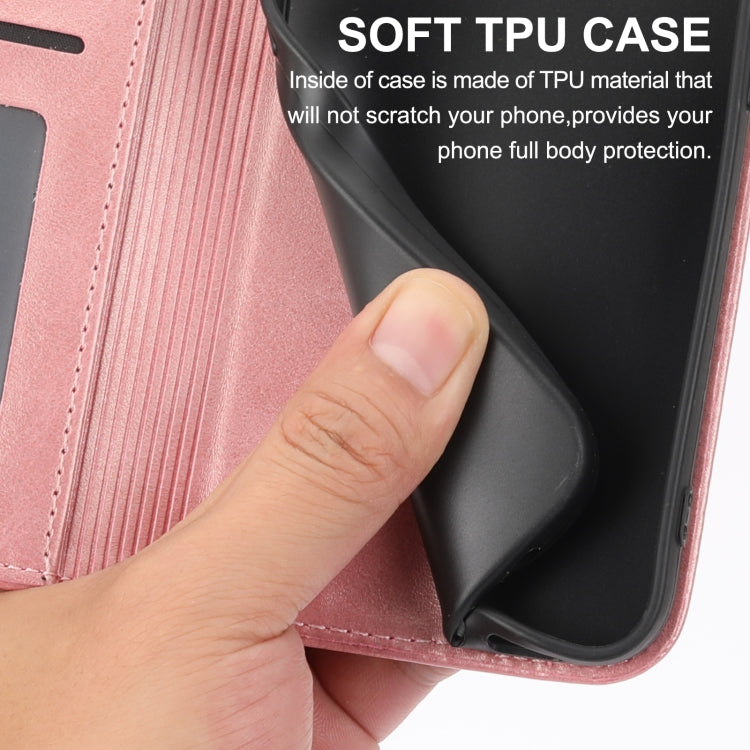 For Xiaomi 12/12X/12S Cubic Grid Calf Texture Magnetic Closure Leather Phone Case(Rose Gold) - free shipping - PMC TechLife - Order now!