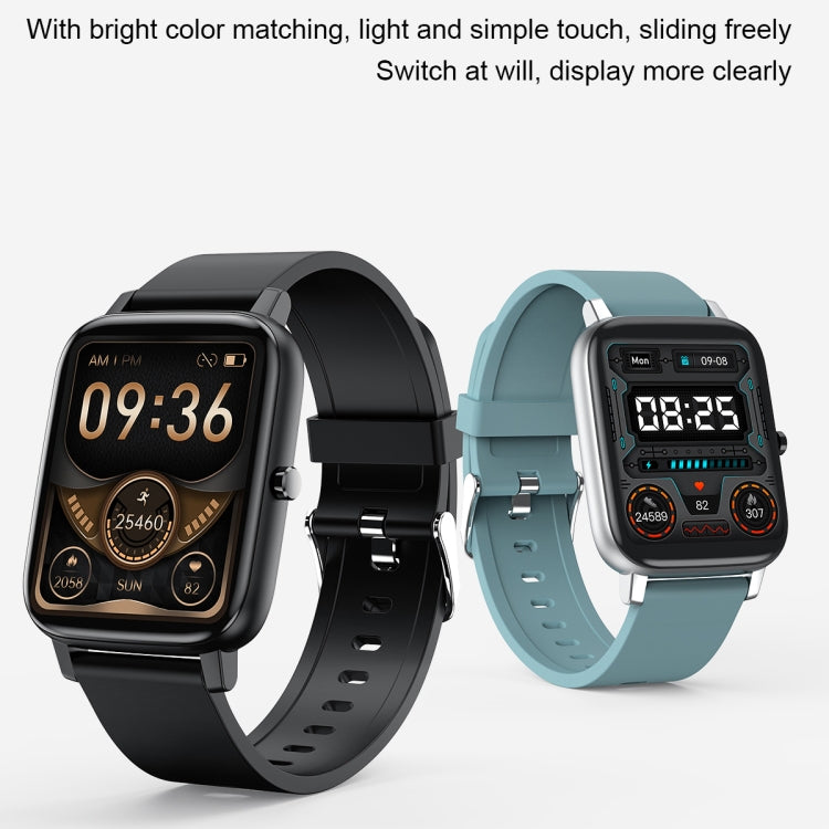 Ochstin 5H80 1.69 inch Square Screen Silicone Strap Heart Rate Blood Oxygen Monitoring Bluetooth Smart Watch(Black)