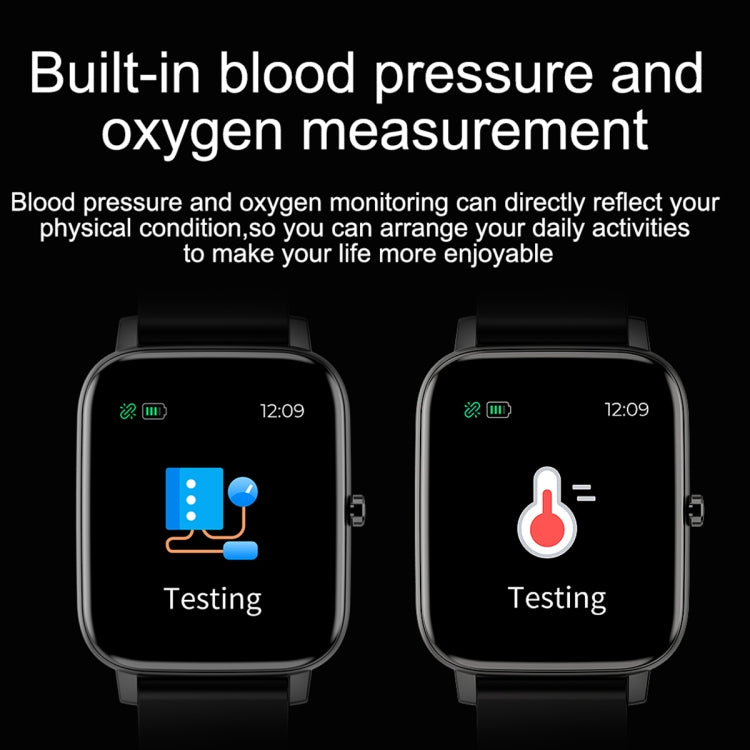 Ochstin 5H80 1.69 inch Square Screen Silicone Strap Heart Rate Blood Oxygen Monitoring Bluetooth Smart Watch(Pink) - free shipping - PMC Jewellery - Order now!