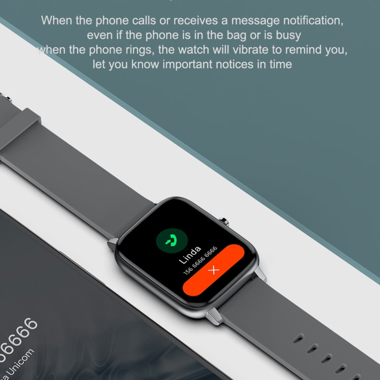 Ochstin 5H80 1.69 inch Square Screen Silicone Strap Heart Rate Blood Oxygen Monitoring Bluetooth Smart Watch(Grey) - free shipping - PMC Jewellery - Order now!