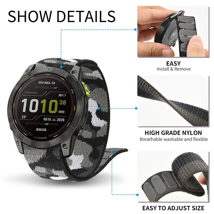 Compatible with Garmin Fenix 7X Hook And Loop Fastener Nylon Watch Band(Red)