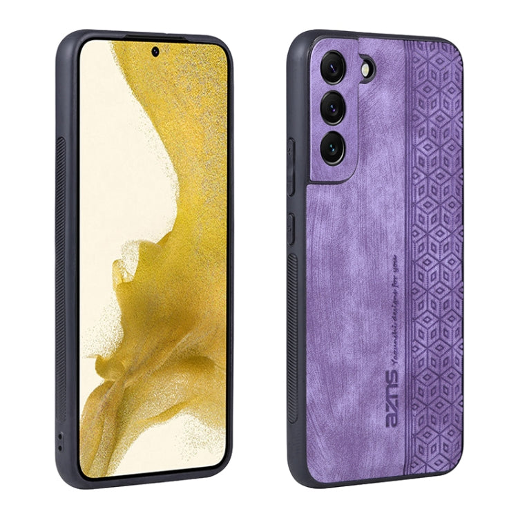 For Samsung Galaxy S22 5G AZNS 3D Embossed Skin Feel Phone Case(Purple)