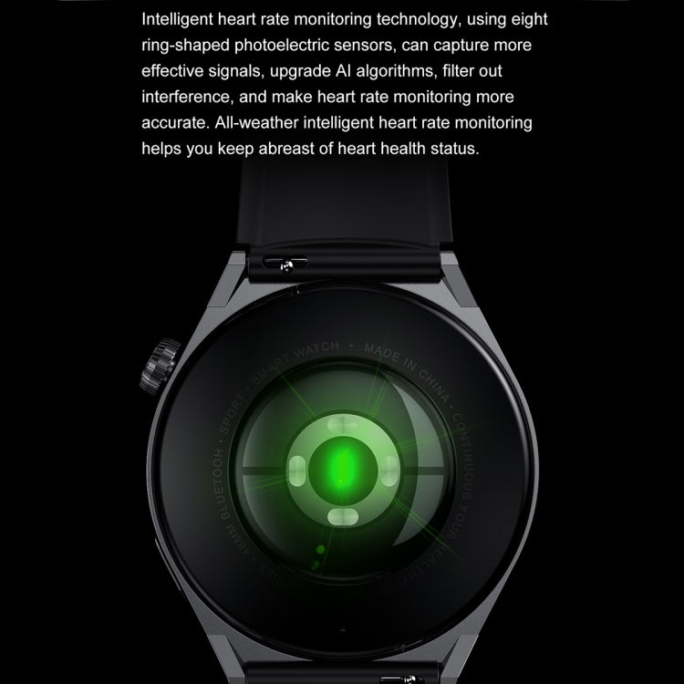 Ochstin 5HK46P 1.36 inch Round Screen Leather Strap Smart Watch with Bluetooth Call Function(Black)